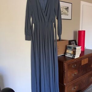 Baltic Born slate blue Long Sleeve Maxi Dress